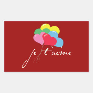 Je' taime (I love you) Rectangular Sticker