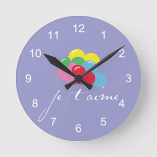 Je' taime (I love you) Round Clock
