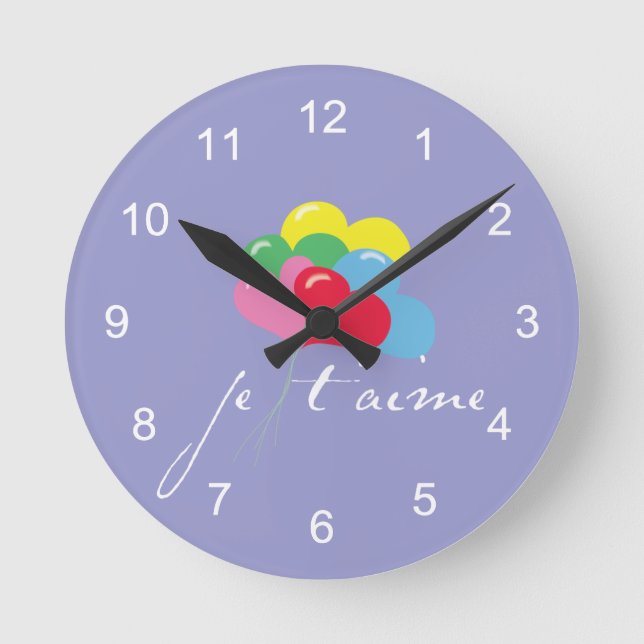 Je' taime (I love you) Round Clock (Front)