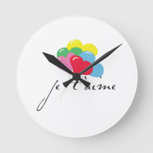 Je' taime (I love you) Round Clock