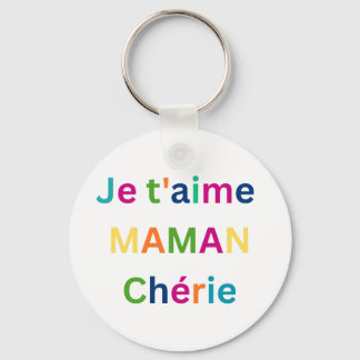 "Je t'aime MAMAN chérie" Cute Kids Keychain