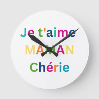 "Je t'aime MAMAN chérie" Cute Kids Wall Clock