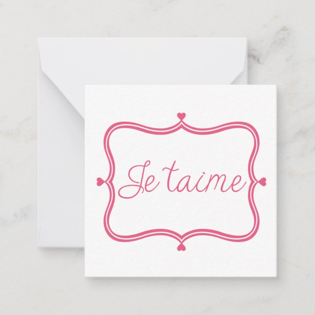 Je taime piink card (Front)