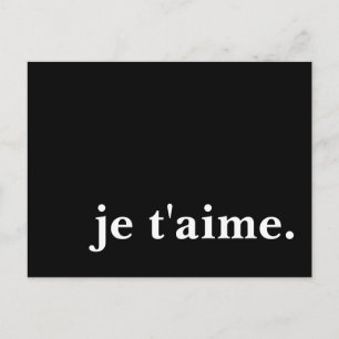je t'aime. postcard