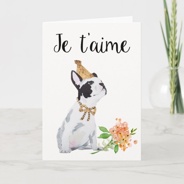 Je t'aime Valentine's Day Card (Front)
