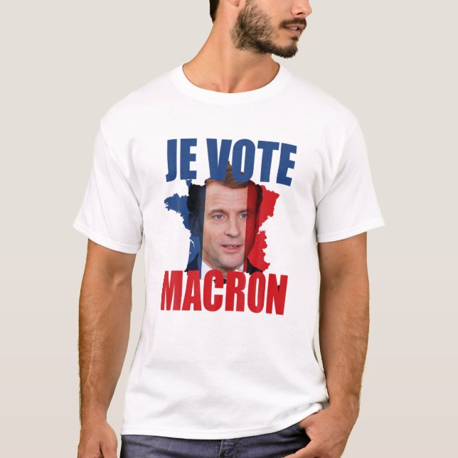 Je Vote Macron 2022 France Election 22 Macron For T-Shirt (Front)