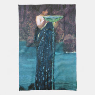 Jealous Circe, John William Waterhouse Tea Towel