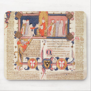 Jean Andre presenting his work to Pope Clement V Mouse Mat