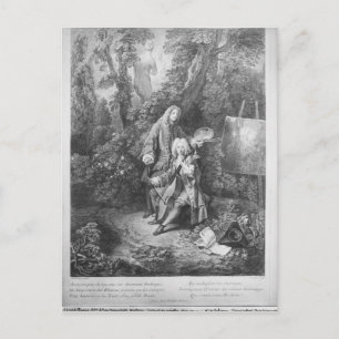 Jean Antoine Watteau and friend Monsieur Postcard