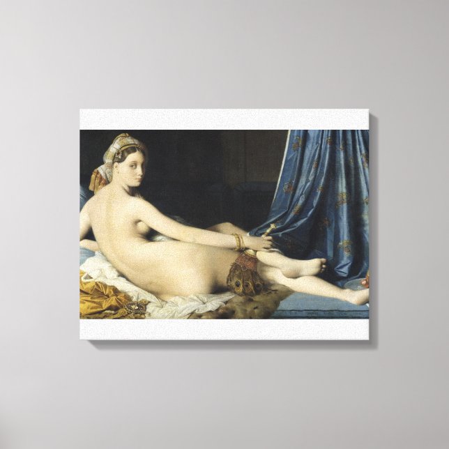 Jean-Auguste-Dominique Ingres -La Grande Odalisque Canvas Print (Front)