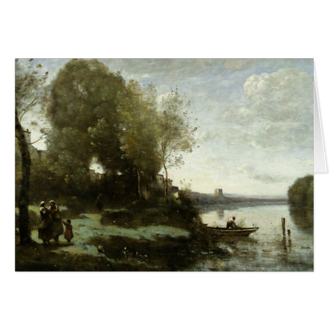 Jean-Baptiste-Camille Corot - River with a Distant (Front Horizontal)