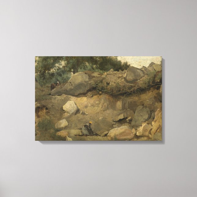 Jean-Baptiste-Camille Corot - Stone Mine Canvas Print (Front)