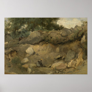 Jean-Baptiste-Camille Corot - Stone Mine Poster