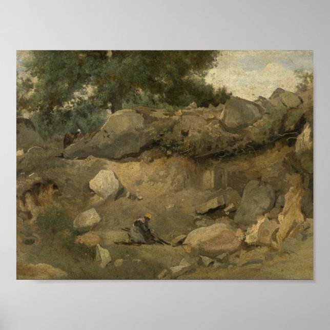 Jean-Baptiste-Camille Corot - Stone Mine Poster (Front)