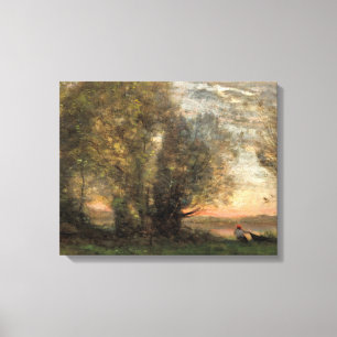Jean-Baptiste-Camille Corot - The Fisherman Canvas Print