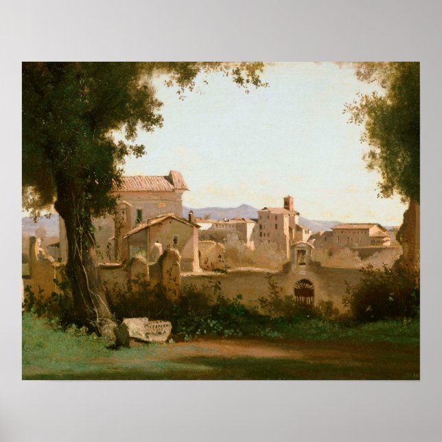 Jean-Baptiste-Camille Corot -View from the Farnese Poster (Front)