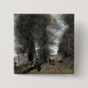 Jean-Baptiste-Camille Corot Ville d'Avray 15 Cm Square Badge