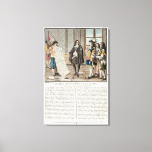 Jean Baptiste Colbert (1619-83) presents the map o Canvas Print