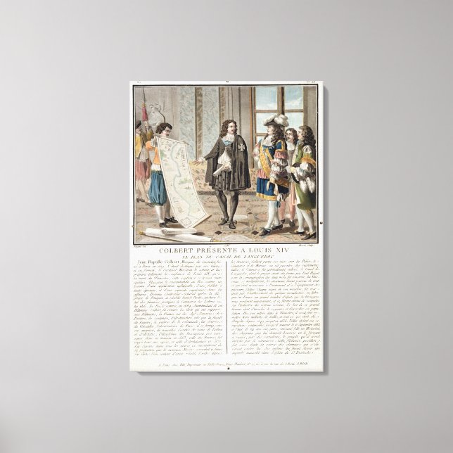 Jean Baptiste Colbert (1619-83) presents the map o Canvas Print (Front)