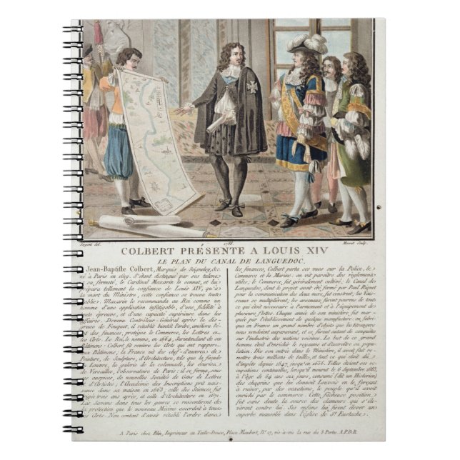 Jean Baptiste Colbert (1619-83) presents the map o Notebook (Front)