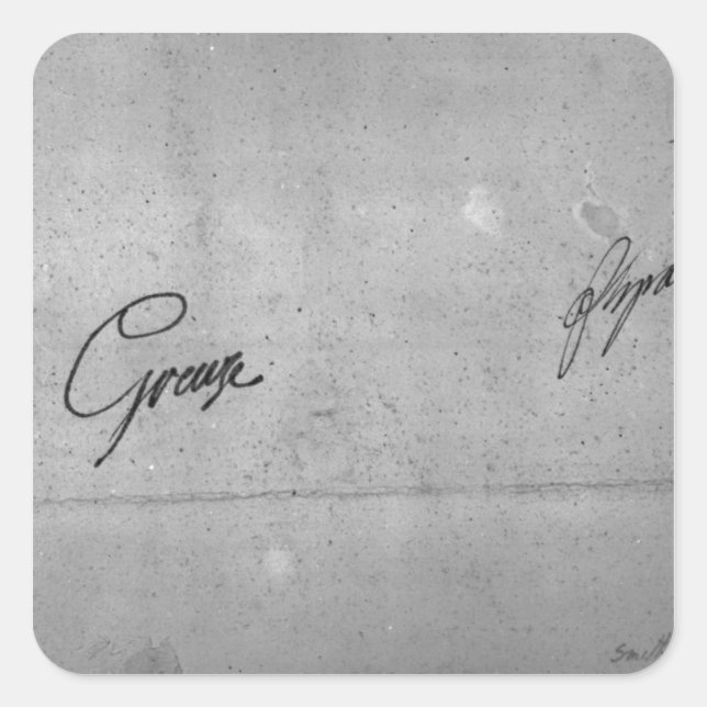 Jean-Baptiste Greuze's signature Square Sticker (Front)