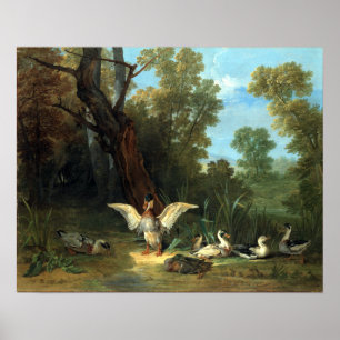 Jean-Baptiste Oudry Ducks Resting in Sunshine Poster