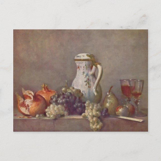 Jean Chardin- Still life with porcelain teapot Postcard (Front)