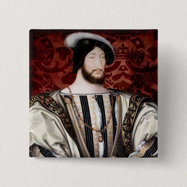 Jean Clouet - Francois I, King of France 15 Cm Square Badge (Front)
