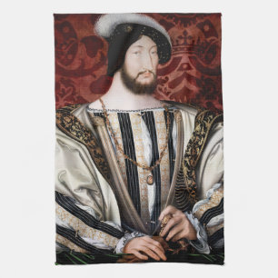 Jean Clouet - Francois I, King of France Tea Towel