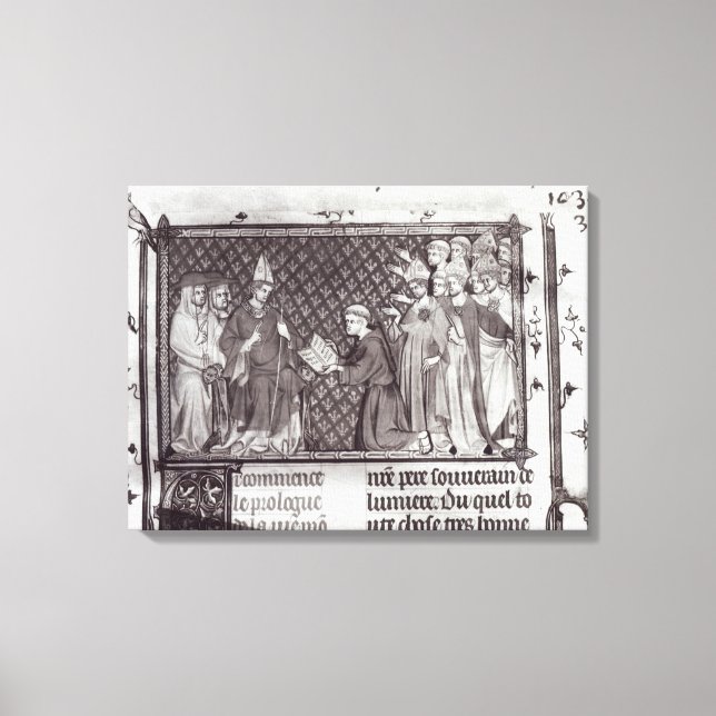 Jean d'Antioch before Martin IV Canvas Print (Front)