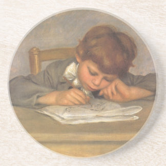 Jean Drawing by Pierre Renoir, Vintage Fine Art Coaster
