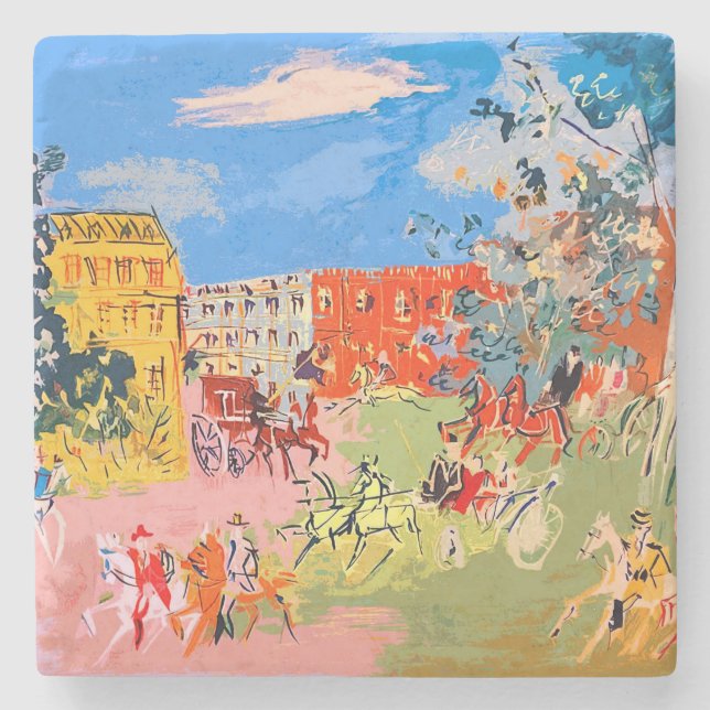 Jean Dufy Horsemen Stone Coaster (Front)