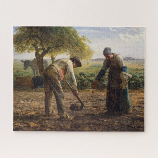 Jean-Francois Millet - Potato Planters Jigsaw Puzzle (Horizontal)