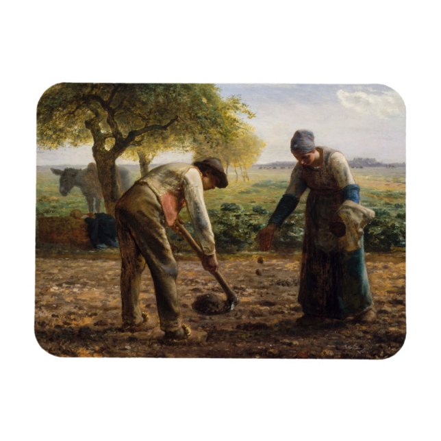 Jean-Francois Millet - Potato Planters Magnet (Horizontal)