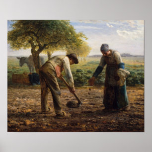 Jean-Francois Millet - Potato Planters Poster
