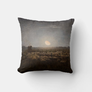 Jean-Francois Millet - Sheepfold, Moonlight 1872 Cushion