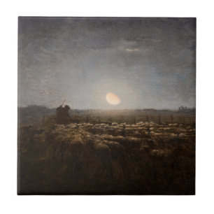 Jean-Francois Millet - Sheepfold, Moonlight 1872 Tile