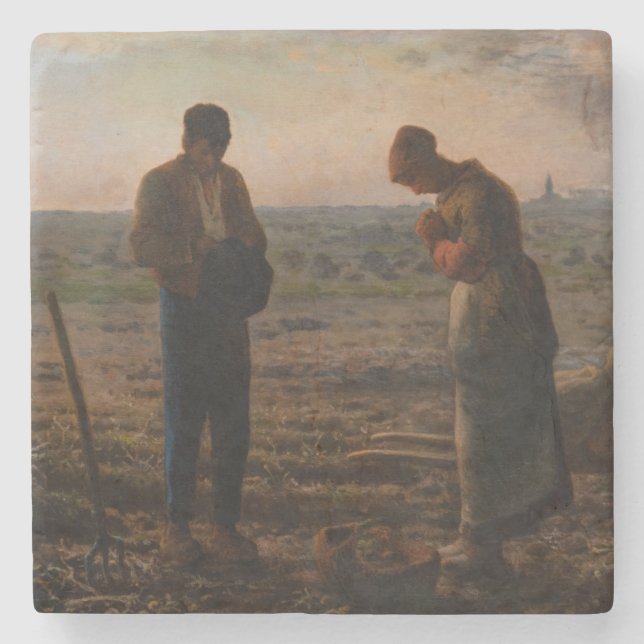 Jean-Francois Millet - The Angelus Stone Coaster (Front)