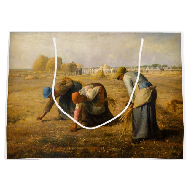 Jean-Francois Millet - The Gleaners Large Gift Bag (Front)