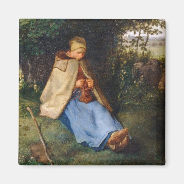 Jean-Francois Millet - The Knitter Magnet (Front)