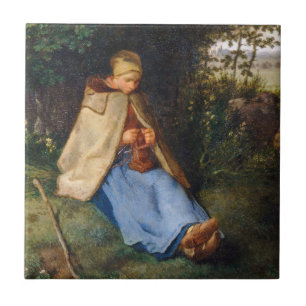 Jean-Francois Millet - The Knitter Tile