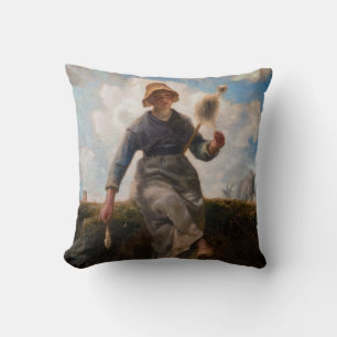 Jean-Francois Millet - The Spinner Girl Cushion
