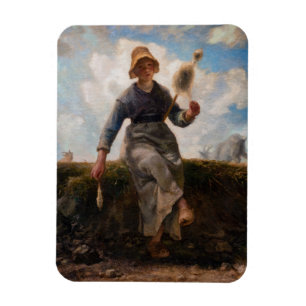 Jean-Francois Millet - The Spinner Girl Magnet