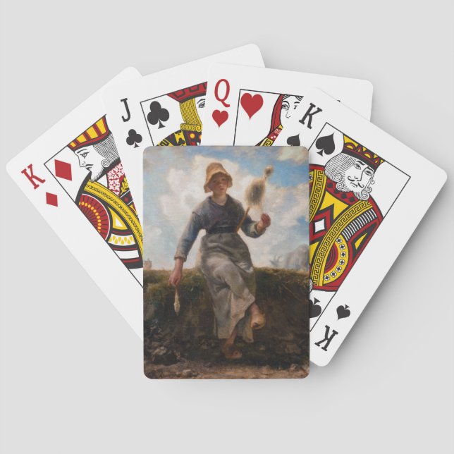 Jean-Francois Millet - The Spinner Girl Playing Cards (Back)