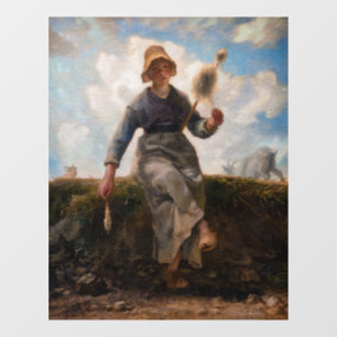 Jean-Francois Millet - The Spinner Girl Window Cling