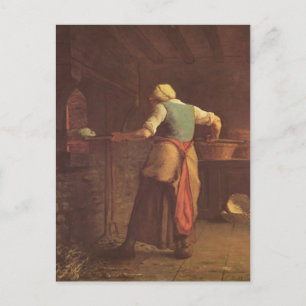 Jean-Francois Millet- Woman baking bread Postcard