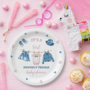 Jean Girl Baby Shower  Paper Plate