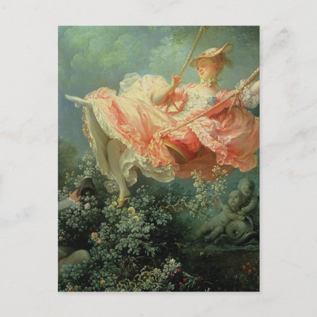 Jean-Honore Frangonard's rococo painting The Swing Postcard (Front)