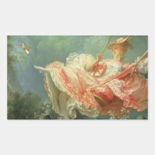 Jean-Honore Frangonard's rococo painting The Swing Rectangular Sticker