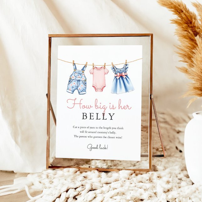 Jean How big is her belly Baby Shower Game Sign (Creator Uploaded)